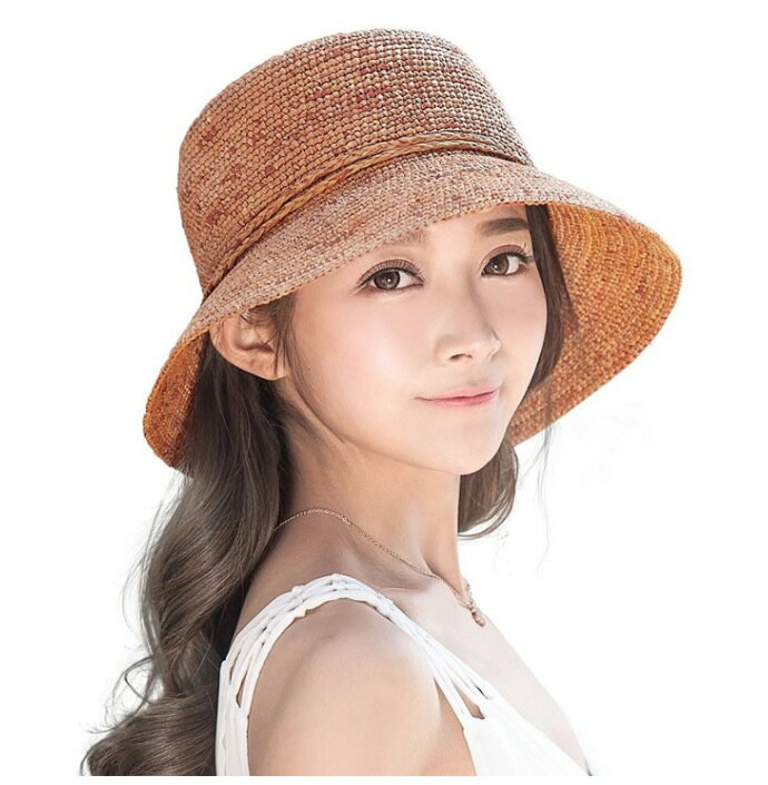 取り外すあご紐 サイズ調節可 折りたたみ可 メッシュ おしゃれ 麦わら帽子 レディース 春夏 つば広 UVカット 旅行 ゴルフ 自転車 55-58CM UV加工 UVカット UVケア 紫外線対策 完全 予防 紫外線カット 帽子 おしゃれ 16023-オレンジのサムネイル
