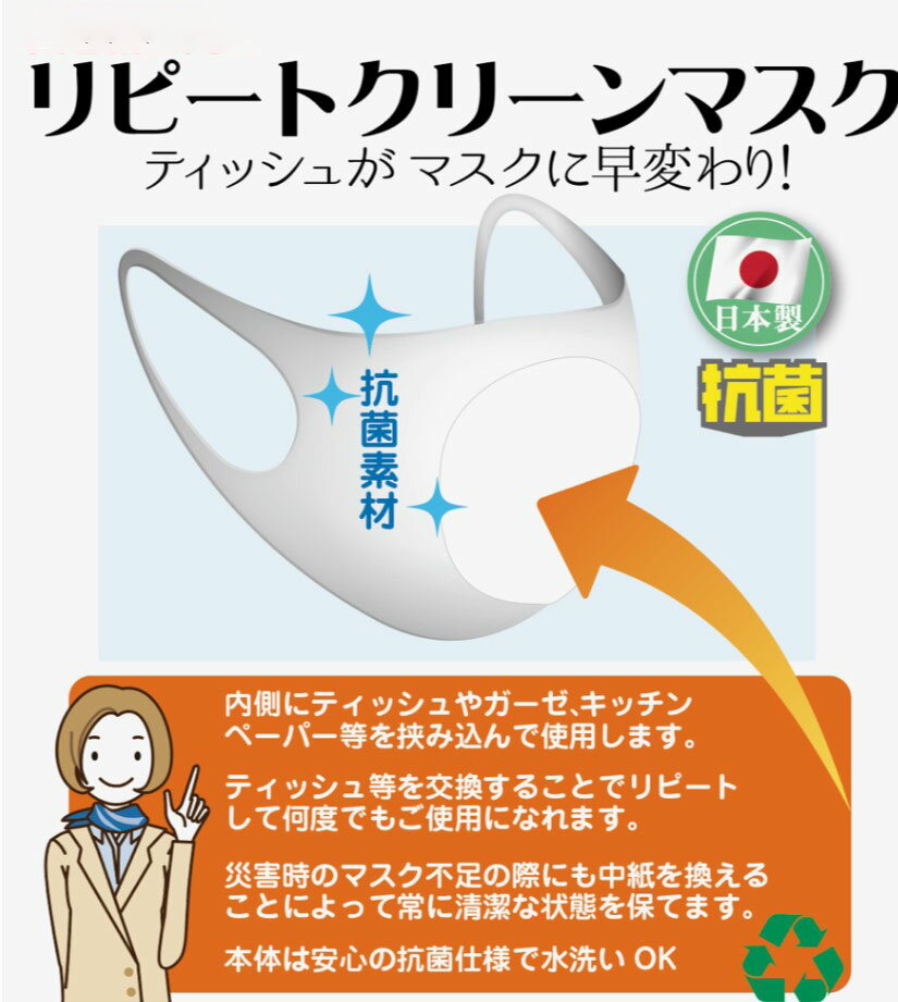 【年中無休 即納可能】マスク 交換可能 洗える 交換式 在庫あり ティッシュでマスク 洗浄ができる なんでもマスク 再利用可能 キッチン..