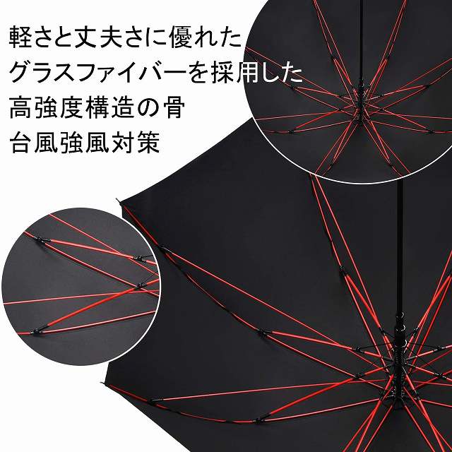Anntrue 傘 メンズ 長傘 木製ハンドル 台風対応 丈夫 軽量 強風 撥水 梅雨対策 紳士傘 大きい 自動開ステッキ傘 通学