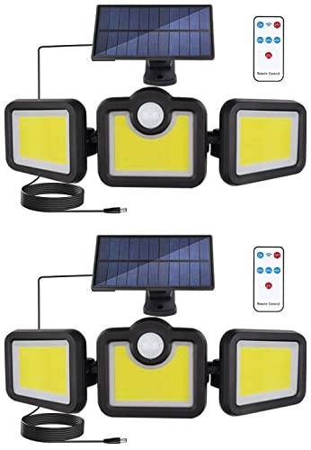 センサーライト 屋外 ソーラーライト 人感センサーライト パネル分離 171COB 高輝度 自由回転 リモコン..