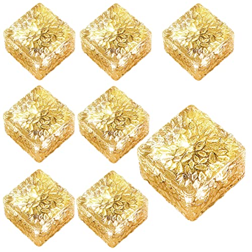 ZYH ソーラーライト 屋外 埋め込み式 ガーデンライト IP68防水 太陽光パネル充電 自動点灯 地中埋込型ライト 庭 ライト アイスフラワー様式 景観照明 玄関先/庭/芝生/車道/歩道 電気代不要 取付簡単 電球色 (8個セット)