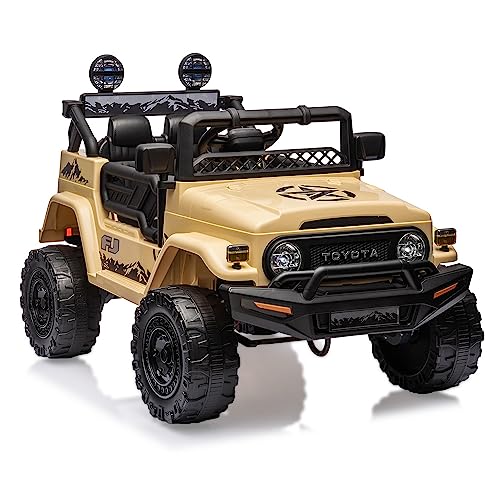 AIJYU TOYS 電動乗用ラジコン ランドクルーザー FJ40 キッズカー [JJ2099] (ベージュ)