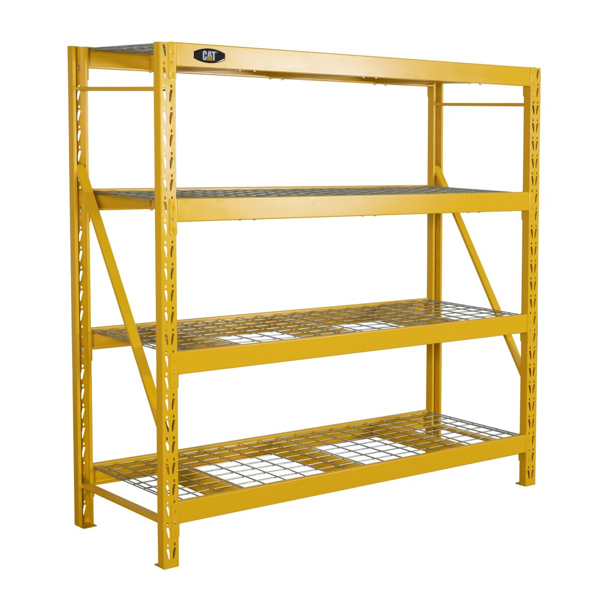 キャタピラー（CAT） スチールラック スチール製　工具棚　高耐荷重 収納棚 スチールラック 耐荷重 900kg 幅196cm x 奥行61cm x 高さ181cm 約59kg【イエロー】
