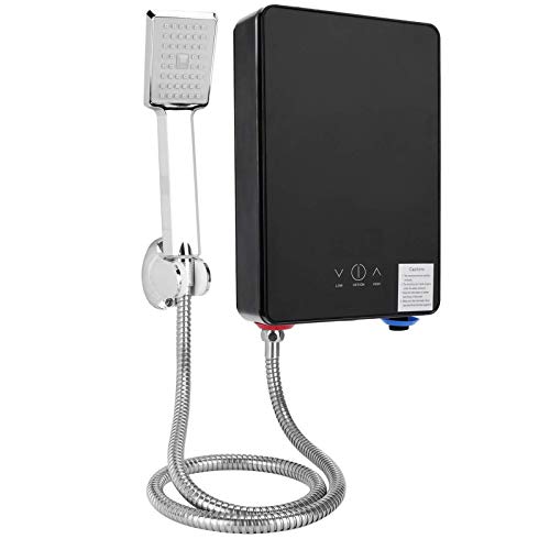 T angxi 電気タンクレス給湯器、110V 4500W電気インスタント給湯器LCDディスプレイ、家庭用キッチンバ..