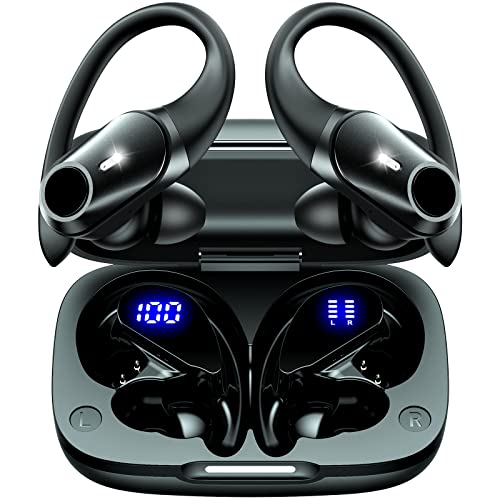 イヤホン bluetooth 【耳掛け式イヤホン Bluetooth 5.3】両耳 イヤホン ワイヤレスイヤホン Bluetooth イヤホン 耳掛け ブルートゥースイヤホン 最大40時間再生 13mmドライバー Hi-Fi音質 AAC対応