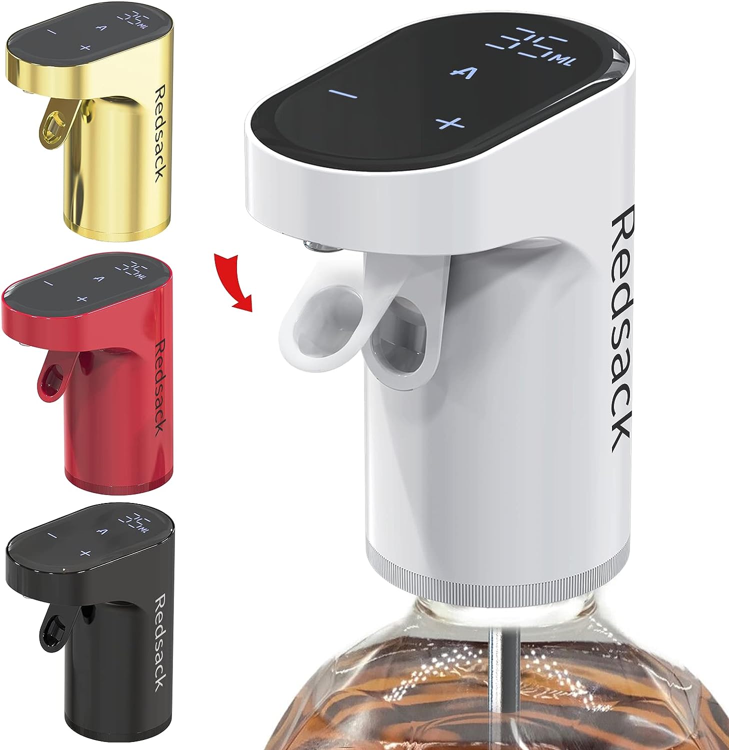 Redsack ウイスキー ポンプ ディスペンサー 酒ポンプ定量ポーラー調整可電動ワインデカンター充電式自..