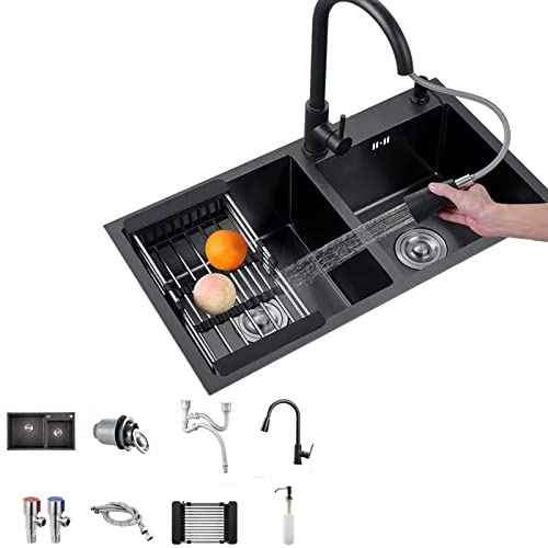 流し台 キッチンシンク 台所用流し台 ステンレス製流し台 シンクセット ，大容量 静音加工 結露対策 錆びず 丈夫で清潔な キッチン 排水 流し台（蛇口付き） (Size : 50*40cm)