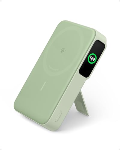 Anker MagGo Power Bank (10000mAh) モバイルバッテリー Qi2認証 ワイヤレス充電 最大出力15W MagSafe対応 マグネット式ワイヤレス充電対応 コンパクト 折りたたみ式スタンド