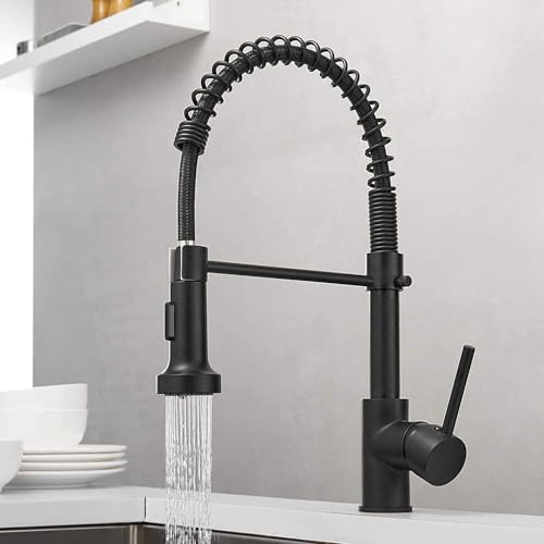 Cooltens キッチン水栓, 台所コック、ブラシをかけられたニッケルの商業固体真鍮の単一のハンドルの単..