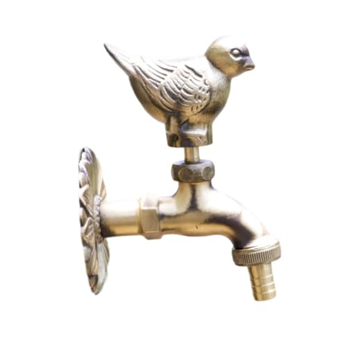 petsola 装飾的な屋外ガーデン蛇口、壁取り付け式タップ レトロデザイン バスルーム 頑丈な洗濯機 ガー..