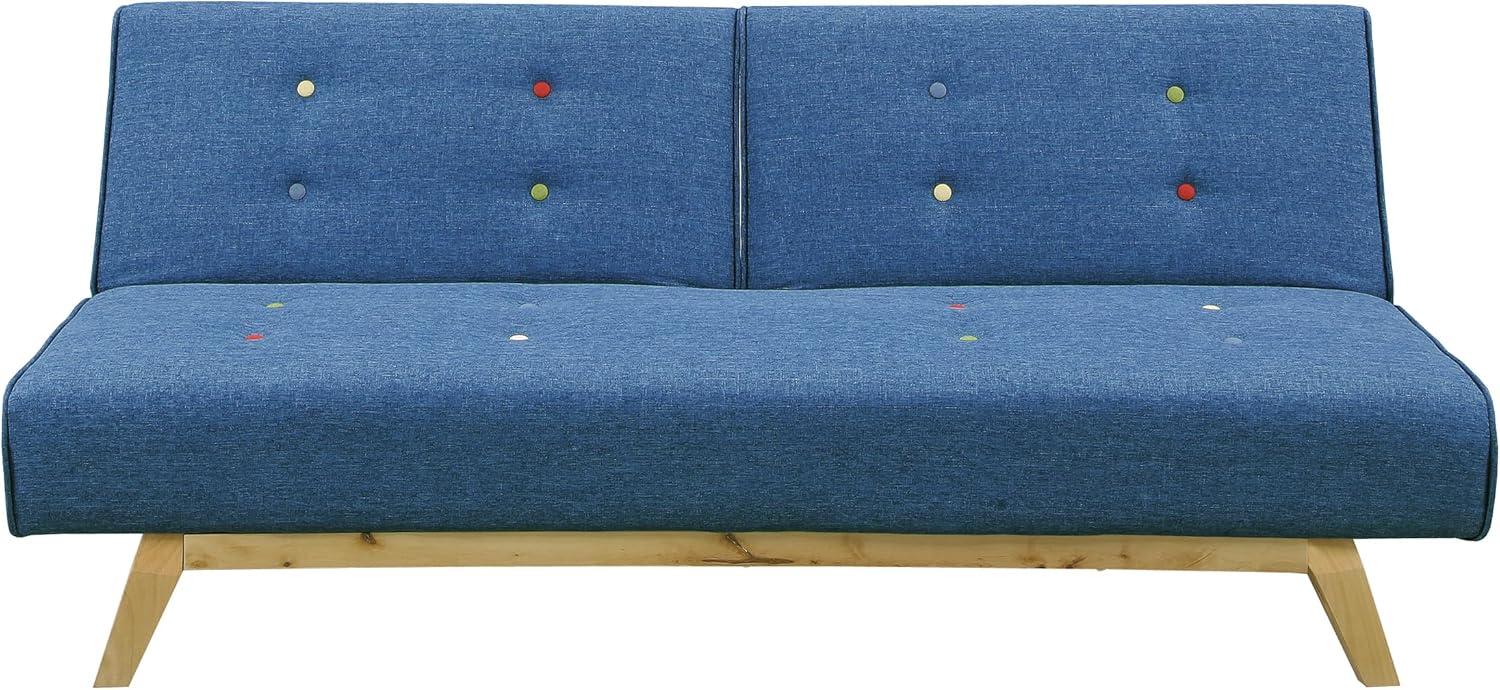 大川家具 関家具 ソファベッド 幅181cm シングル ソファーベッド 素材 布 ファブリック ブルー 384059