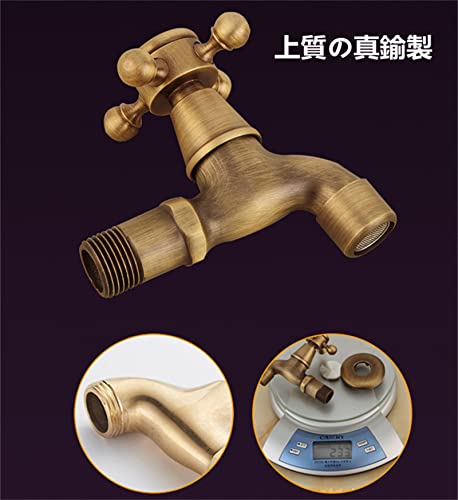 ヴィンテージ蛇口 アンティーク 洗面台蛇口 水道 蛇口 シングルレバー 水栓 混合水栓 水栓水栓蛇口 真鍮製 ヨーロッパ風 レトロ 洗面 手洗いボウル バスルーム 庭 ガーデン用 洗面設備 (ブラック 両用)