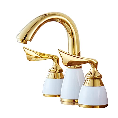 洗面台 蛇口 3穴 蛇口 バスルーム トイレ 蛇口 アンティーク 洗面台 水栓 交換洗面台用の2つのハンドル..