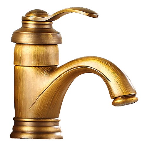 【アンティーク水栓】 水栓金具 蛇口 店舗 モデルルーム Life System(ライフシステム) 洗面用 アンティーク 混合水栓 蛇口 シングルレバー 14cm 32cm レトロ 手洗いボウル用 洗面台 水道 SK241 (ショート)