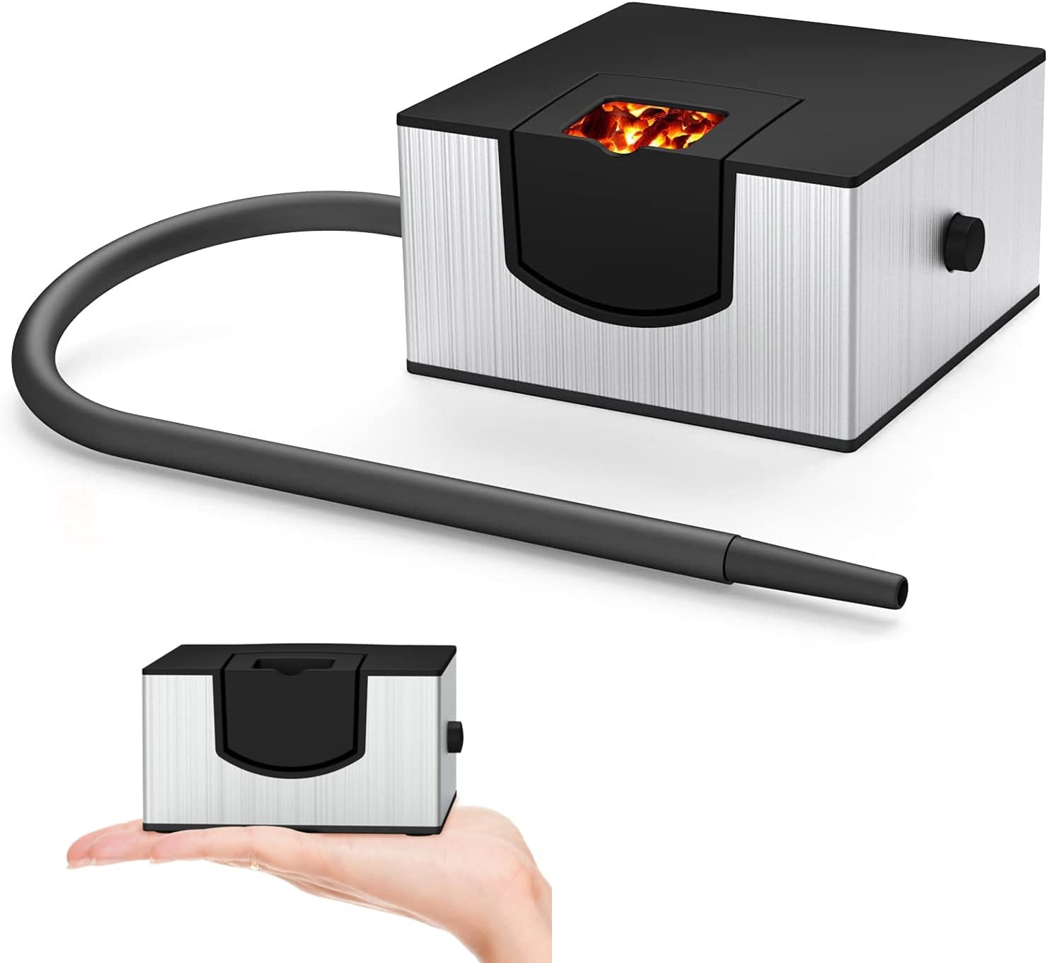 Rakuten - 燻製器 スモーキングガン 食用燻製器 ポータブル 燻製機 自宅や屋外バーベキューなど 蓋、ウッドチップは含まない (シルバー）