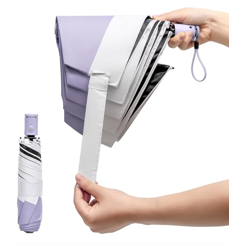 Rakuten - 【3秒でキレイに畳める】形状記憶 日傘 折りたたみ 軽量 uvカット 100遮光 折り畳み傘 自動開閉 遮熱 コンパクト 晴雨兼用 日焼け防止 紫外線遮断 耐風 携帯便利 メンズ レディース