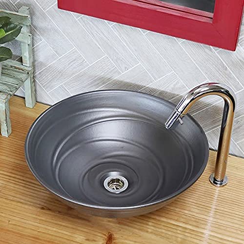 Rakuten - 信楽焼 8カラーから選べる 洗面ボール 【コゲ茶 手洗い鉢（中型） tr-3192】洗面鉢 洗面器 洗面シンク 洗面ボウル 洗面台 手洗い 手洗い器 陶器洗面 陶器 焼き物 しがらき焼 おしゃれ オシャレ 和風 洋風