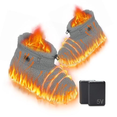 電気スリッパ フットウォーマー ル足温器 コードレス 両面発熱 足元ヒーター 日本製ヒーター PSE認証済 3段階温度調節 8時間使用可能 1.5m延長コード付き(グレー, M(22.5-25.5cm))