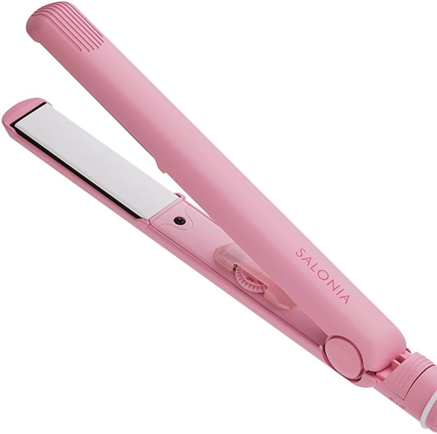 【数量限定 特価】SALONIA サロニア ストレートヘアアイロン ダブルイオン ストレートアイロン SL-004S プロ仕様230℃ 海外対応 色: フレッシュ-ピンク