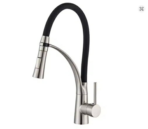 乐天商城 - 【綺麗なステンレスニッケルモデル】キッチン水栓 シャワー 混合水栓 キッチン用水栓 フレキシブルノズル 型水栓 キッチンスプリングホース ゴム素材 ハンドシャワー 混合栓 キッチン用混合栓シャワー 360°引き出せる おしゃれな蛇口 オシャレな蛇口 モデルルーム 蛇口