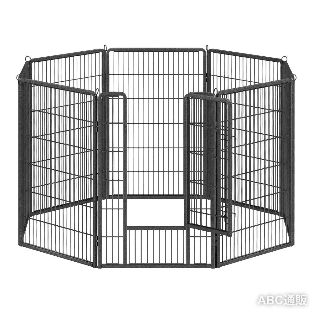 FEANDREA ペットサークル 高さ120cm 大型犬用 超大型犬用 パネル8枚 複数連結可能 スチール製 組立簡単 折り畳み式 犬ゲージ 全成長期使用可 室内外兼用 犬用サークル PPK012B01 ペットフェンス