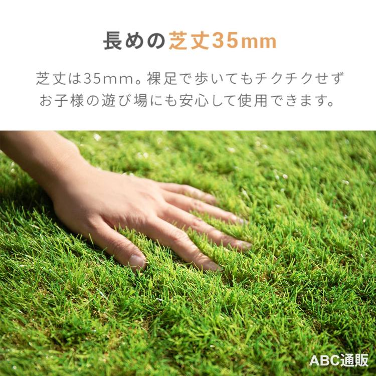 人工芝 ロール 1m5m 芝丈35mm U字ピン 16本付き 高耐久 (高耐久タイプ/1m5m, ラッ...