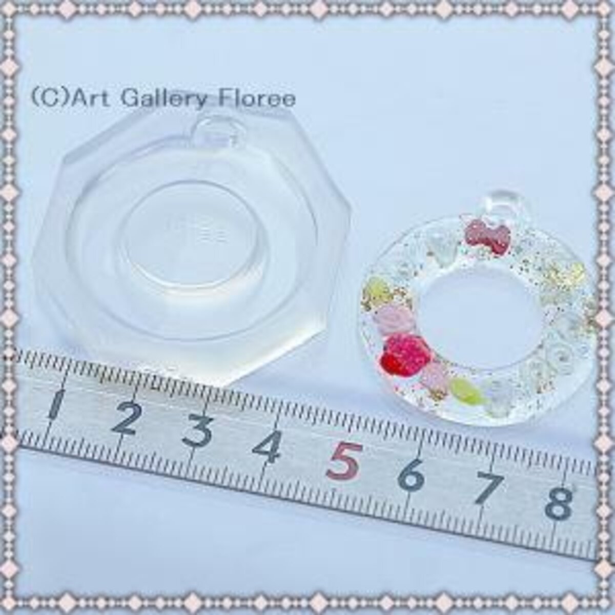 ソフトモールド【デザインフレームD(抜き丸)】1個　モールド/シリコンモールド/レジン/樹脂粘土