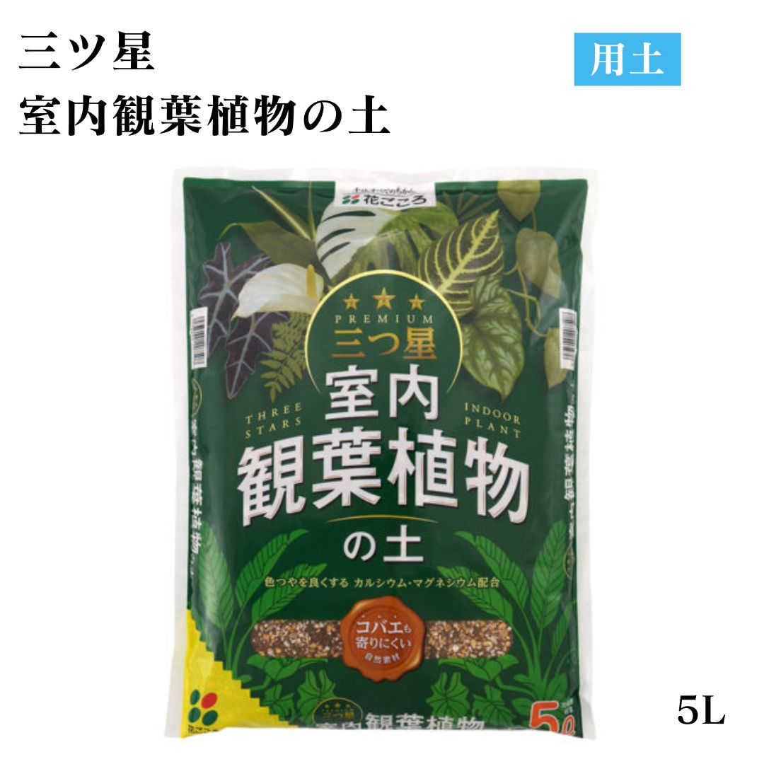 【花ごころ コバエが寄りにくい! 三つ星 室内観葉植物の土】 観葉植物の土 用土塊根植物の土 コーデックスの土 園芸 5L インドアグリーン ソイル