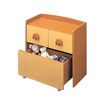 PTT-7575TOY 白井産業 シライ PETITAN プチタン トイボックス おもちゃ箱 児童用 子供用 引き出し付 たんす タンス 収納 コロコロ キャスター 付き かわいい ぞうさん 象 片づけ 組立家具 ぬいぐるみ 引出し2杯 【送料無料】