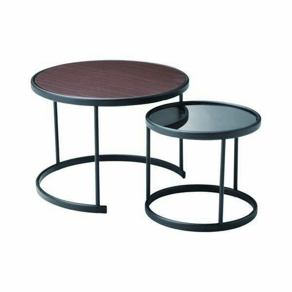 LT-82 BK リビングテーブル チェリー センターテーブル ソファーテーブル 円形 丸型 ローテーブル ネスティング cherry 【送料無料】