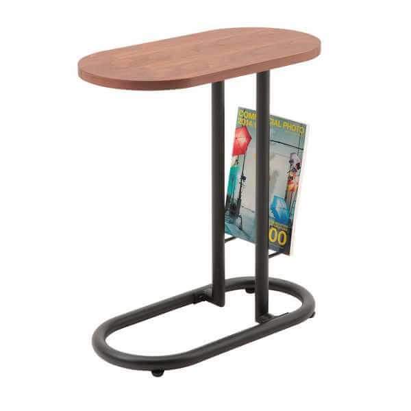 SST-240DB サイドテーブル あずま工芸 BEAK 50cm幅 コーヒー ソファー テーブル マガジンラック付き シンプル 楕円形 あずま工芸 【送料無料】