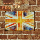 【メール便可】 (79) ユニオンフラッグ Union Flag イギリス 国旗柄 ダメージ風デザイン ブリキ プレート Tin plate ティン プレート ...