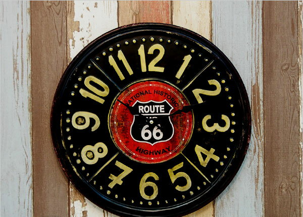 HLCQ146068G ROUTE US 66 ɳݤ 40CM METAL CLOCK 륯å ץ쥼 襤    餷  £ʪ ˤפ򸫤