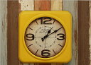 HLCQ180573G ANTIQUITES アンティーク 壁掛け時計 35X35cm iron clock-yellow ウォールクロック プレゼント かわいい 新築 新居 新入学 一人暮らし 小さい 贈り物 お祝い