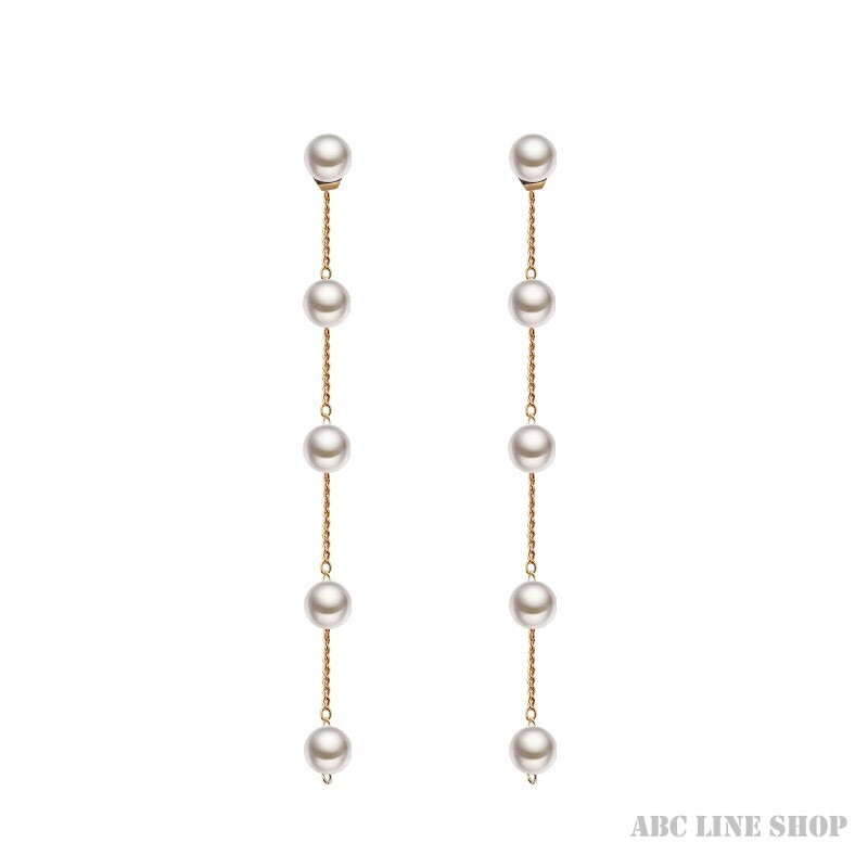 ピアス パール 揺れる ロングピアス 両耳用2つ入り レディース 人気 韓国ファッション お洒落 結婚式 パーティー お呼ばれ 二次会のサムネイル