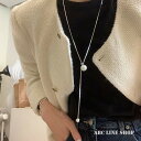 パールネックレス Y字モチーフ 前下がり 上品 フォーマル 存在感あり お洒落 ロングネックレス ホワイト メタルボール レディース