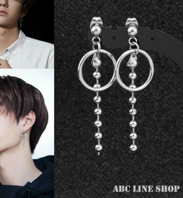 ピアス 両耳用 韓国アクセサリー アイドル モチーフ リング フープ サークル ボールチェーンアクセサリ..