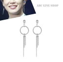 ピアス レディース メンズ ジミン 両耳用 2つ入り 人気モチーフ アクセサリー フープ リング 揺れる 人気 チェーンピアス