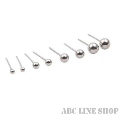 Opal - ボールピアス 8点セット ファーストピアス シンプル 両耳 2mm 3mm 4mm 5mm ステンレス素材 複数着け セット品 金属アレルギー対応 丸玉 メンズ レディース
