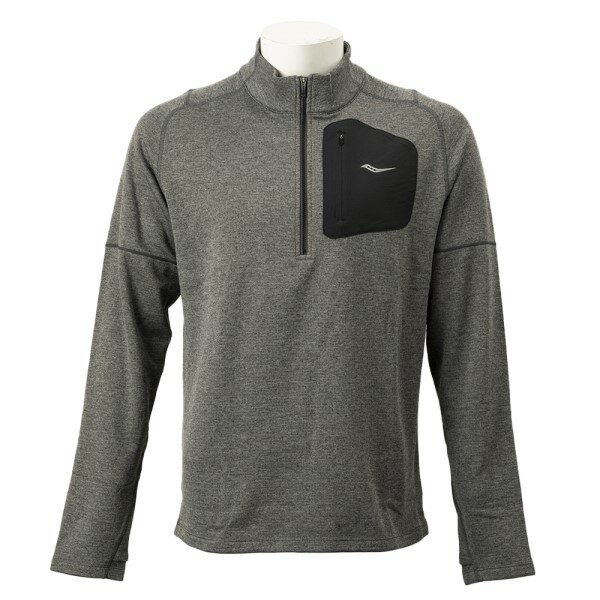 【Saucony アパレル】 サッカニー M RUNSTRONG THERMAL SPORTOP ランストロング サーマル スポートップ SAM800187-DGH D.GREY HEATHER