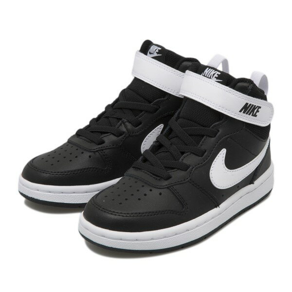 キッズ NIKE ナイキ スニーカー COURT BOROUGH MID 2 (PSV) 17-22 コート バーロウ MID 2 PSV CD7783-010 ABC-MART限定　*010BLACK/WHITE