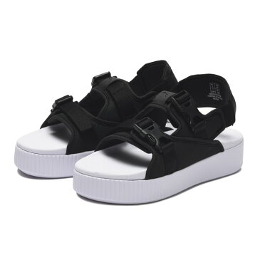 レディース 【PUMA】 プーマ PLATFORM SLIDE YLM 19 プラットフォーム スライド YLM 19 369424　01BK/WH