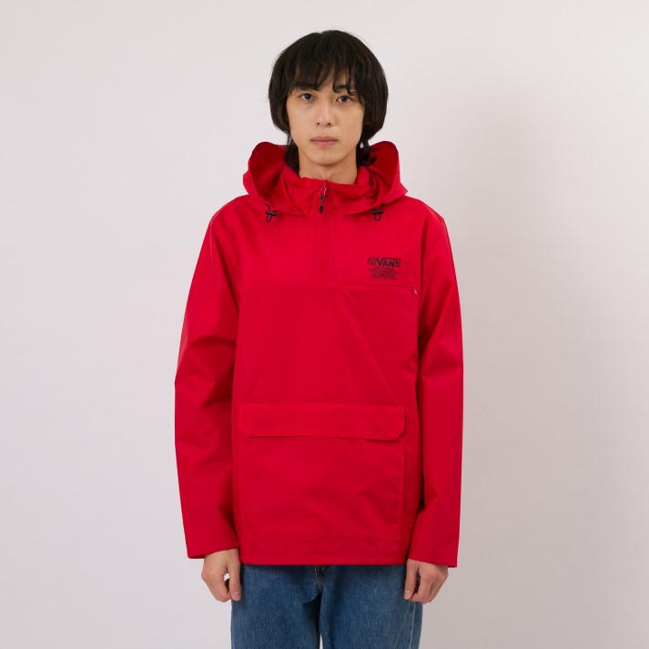 ヴァンズ パーカー メンズ 【VANSウェア】DISTORT TYPE ANORAK ヴァンズ アノラック VN0A49PBIZQ　RACING RED