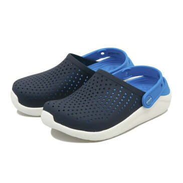 ジュニア 【crocs】 クロックス LiteRide Clog K (19-21) ライトライド クロッグ 205964-462 Navy/White