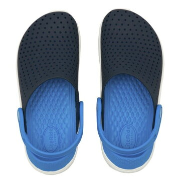 ジュニア 【crocs】 クロックス LiteRide Clog K (19-21) ライトライド クロッグ 205964-462　Navy/White