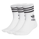 【adidas ウェア】 アディダス U MID CUT CREW SOCKS 3P ミッドカット クルーソックス GD3575　WHT/BLK