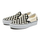 yVANSz @Y CLASSIC SLIP-ON PLATFORM NVbNXb|vbgtH[ VN00018EBWW BLK WHT CHK