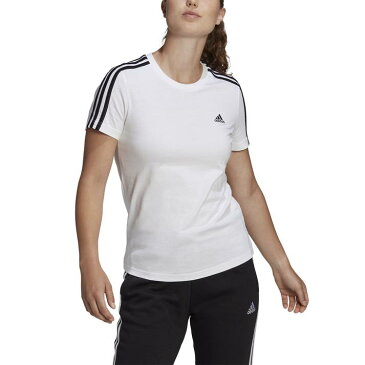レディース【adidas】 アディダス W ESS 3ST Tシャツ ショートスリーブTシャツ GL0783 WHT/BLK