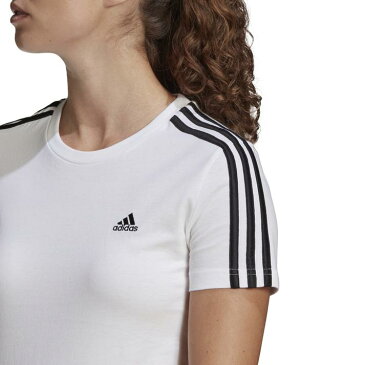 レディース【adidas】 アディダス W ESS 3ST Tシャツ ショートスリーブTシャツ GL0783 WHT/BLK