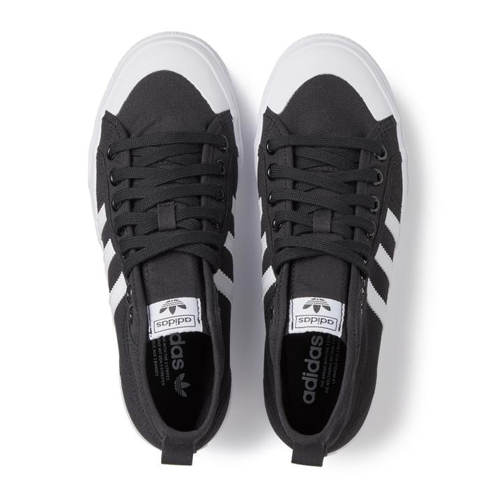 レディース【ADIDAS】 アディダス NIZZA PLATFORM MID W ニッツァ　プラットフォーラム　ミッド W FY2783 CBLK/FWHT/FWHT